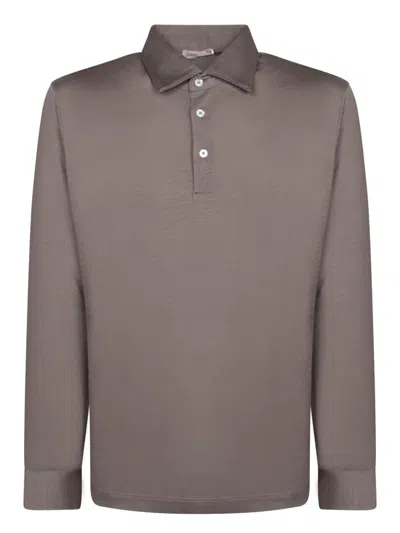 Herno Button Placket Long Sleeve Wool Sweater In Brown