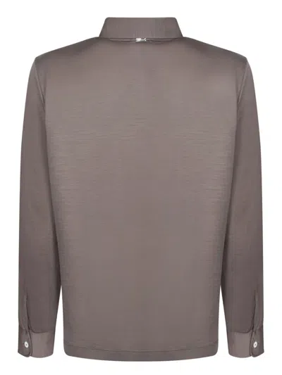 Herno Button Placket Long Sleeve Wool Sweater In Brown