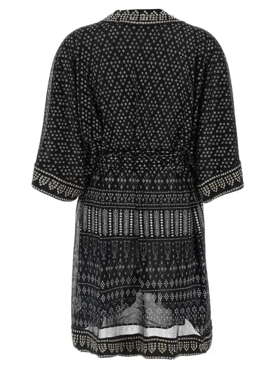 Isabel Marant Dress 'nawel' V-neckline Belted Waist In Black