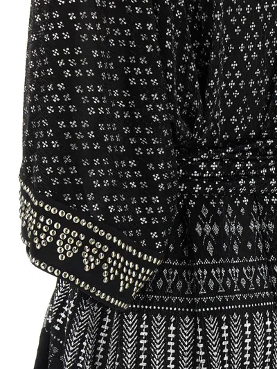 Isabel Marant Dress 'nawel' V-neckline Belted Waist In Black