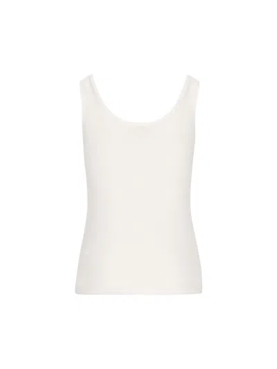 Chloé Women Logo Cotton Tank Top In White