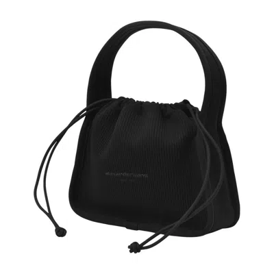 Alexander Wang Ryan Small Bag In Ribbed Knit In Black
