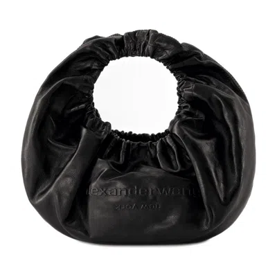 Alexander Wang Crescent Small Crackle Bag In Black