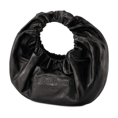 Alexander Wang Crescent Small Crackle Bag In Black