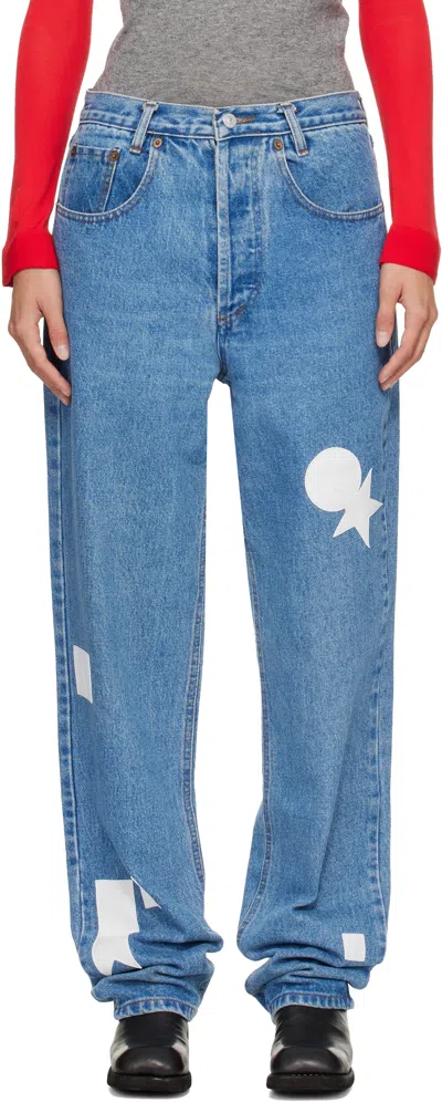 Stefan Cooke Blue White Patch Vintage Jeans