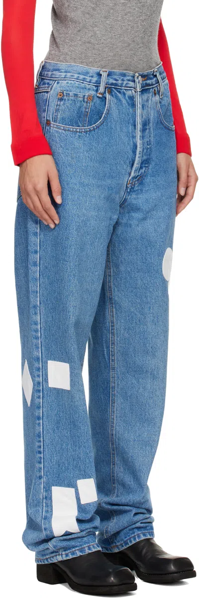 Stefan Cooke Blue White Patch Vintage Jeans