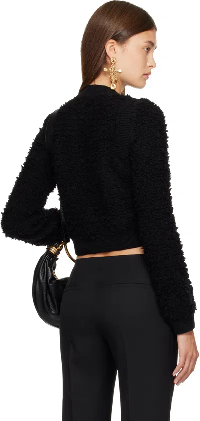 Chloé Boucle-knit Cardigan In Black