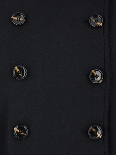 Merci Double-breasted Epaulettes Jacket In Blue