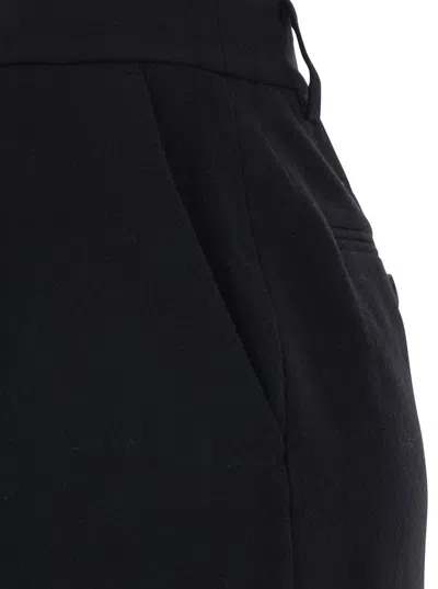 Dunst Black Long Skirt With Belt Loops And Rear Single Slit In Wool Blend Woman In Black