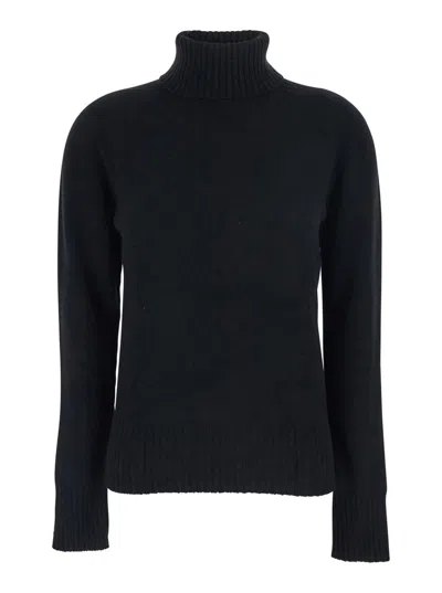 Grifoni Turtleneck Ribbed Sweater In Black