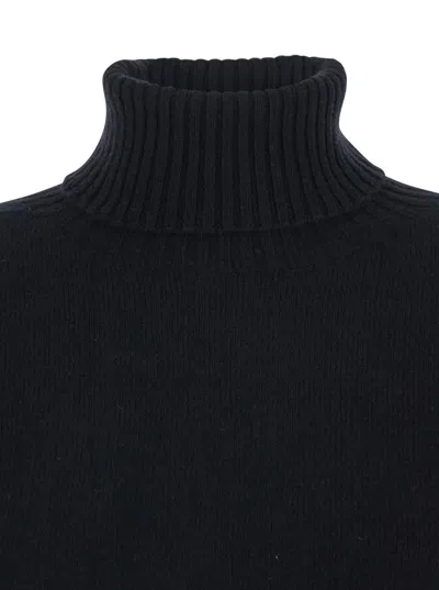 Grifoni Turtleneck Ribbed Sweater In Black