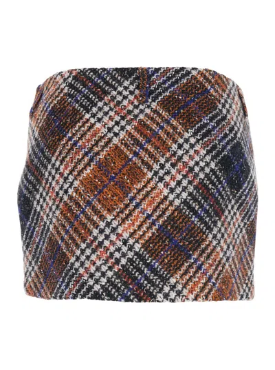 Missoni Multicolor Miniskirt With Concealed Zip Closure And All-over Zig-zag Motif In Wool Woman In Multi
