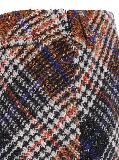 Missoni Multicolor Miniskirt With Concealed Zip Closure And All-over Zig-zag Motif In Wool Woman In Multi