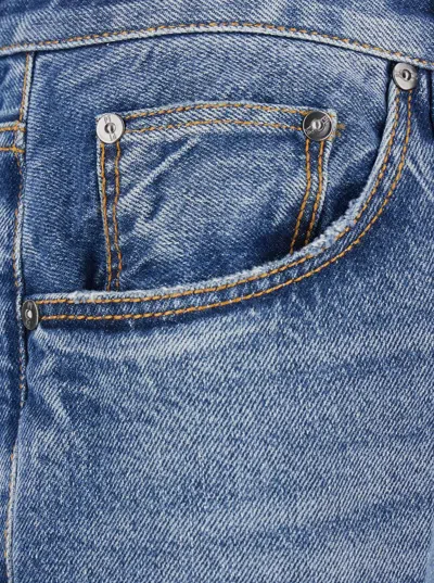 Pt Torino Light-blue Jeans With Logo Patch On The Rear And Belt Loops In Denim Man In Blue