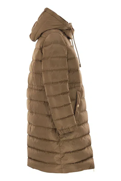 Weekend Max Mara Weekend Maxmara Cerbero Slim Fit Down Jacket In Water Repellent Taffeta In Brown