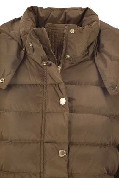 Weekend Max Mara Weekend Maxmara Cerbero Slim Fit Down Jacket In Water Repellent Taffeta In Brown
