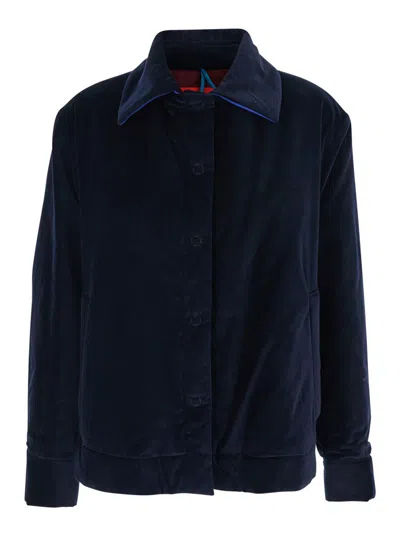 Merci Classic-collar Jacket In Blue