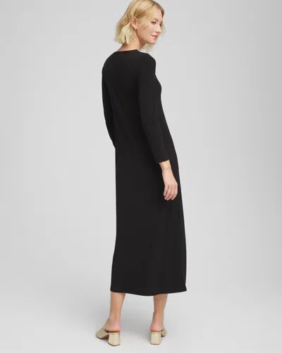 Chico's Petite Embellished Column Maxi Dress In Black In Black