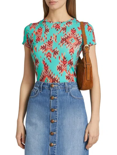 L'agence Kathleen Button-front Denim Midi Skirt In Multi