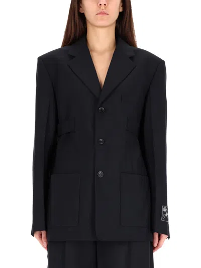 Alexander Wang Oversized Blazer With Logo In Black
