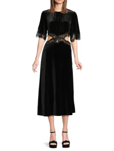 Ba&sh Velae Robe Midi Dress In Black