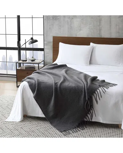 Kenneth Cole Reaction Kcny Solid Soft Throw Blanket In Gray