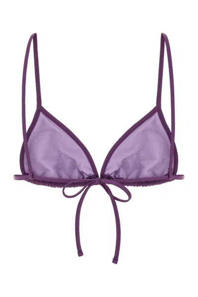 Gimaguas Triangle Cup Bikini Top Featuring Eyelet Embellishments In Purple