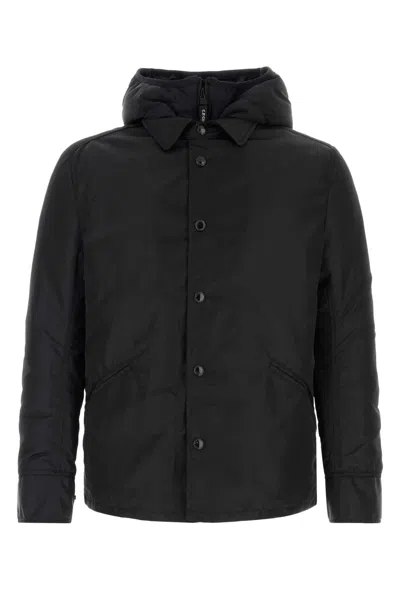 Junya Watanabe Nylon Down Jacket With Adjustable Waist Tabs In Black