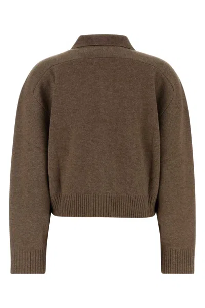 Loulou Studio Mud Cashmere Oversize Homere Polo Shirt In Brown