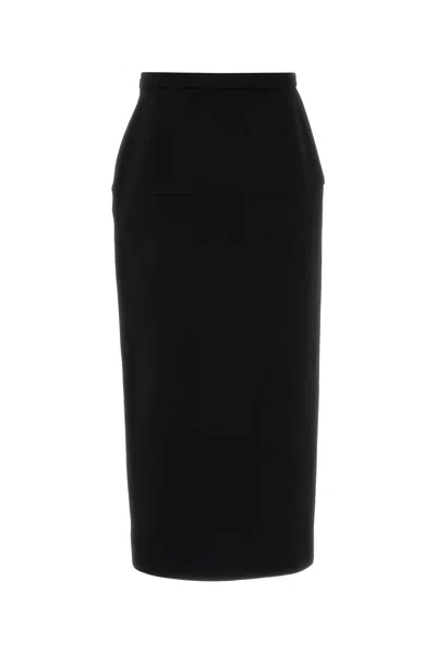 Valentino Garavani Black Wool Skirt In Black
