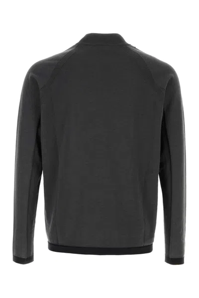 Stone Island Long Sleeve Sweater With Ribbed Cuffs And Hem In Gray