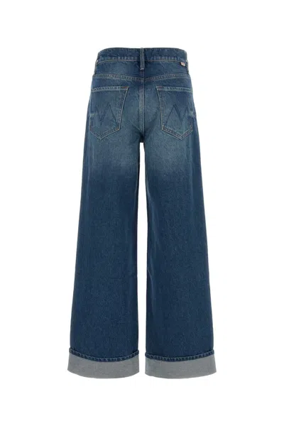 Mother Cuffed Denim Jeans In Blue