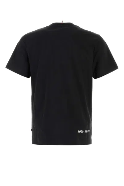 Moncler Grenoble Black Stretch Cotton T-shirt In Brown