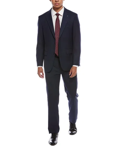 Scotch & Soda 2pc Suit With Flat Front Pant In Blue