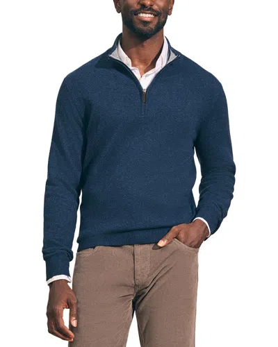 Faherty Jackson 1/4 Zip Sweater In Blue
