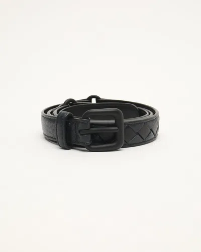 Bottega Veneta Intrecciato Belt In Black