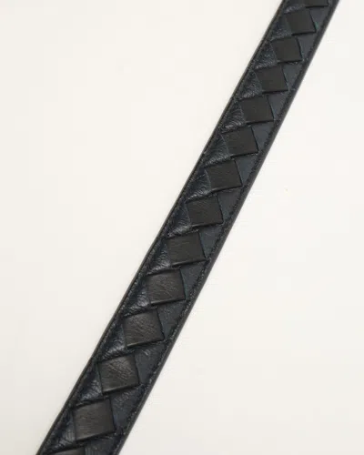 Bottega Veneta Intrecciato Belt In Black