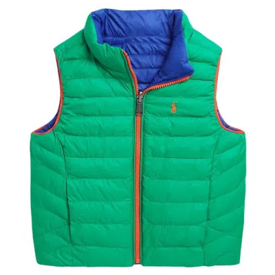 Polo Ralph Lauren Kids Reversible Terra Puffer Vest In Green