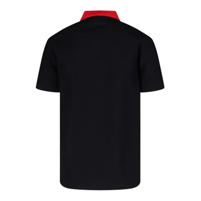 Burberry Logo Intarsia-knit Short Sleeved Polo Shirt In Black