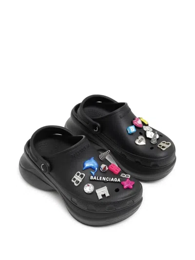 Balenciaga Black Crocs Jibbitz In Black