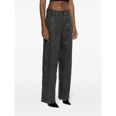 Rotate Birger Christensen Rotate Jeans With Sequined Stripes In Black
