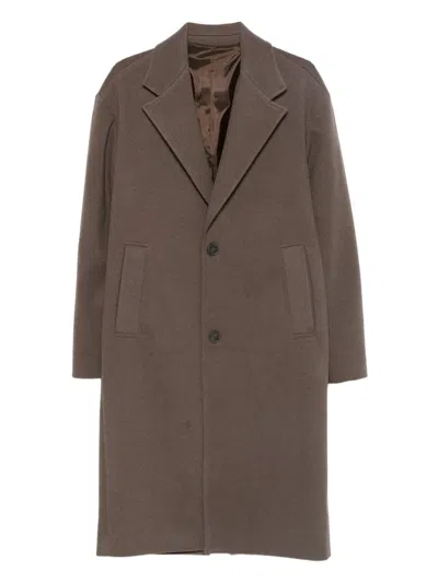 Imperial Single-breasted Button-up Coat In Brown