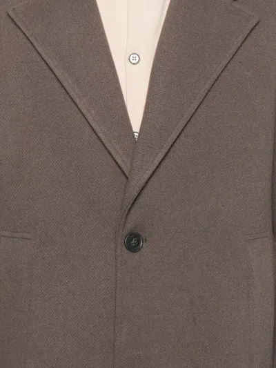 Imperial Single-breasted Button-up Coat In Brown