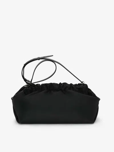 Alexander Mcqueen Large Logo-embroidered Shoulder Bag In Black