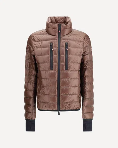 Moncler Hers Zip-fastening Down Jacket In Brown