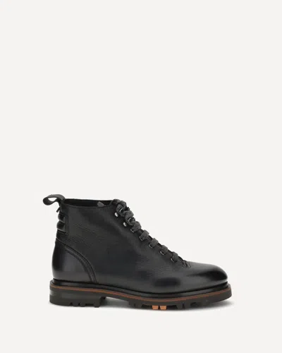 Santoni Leather Ankle Boot In Black
