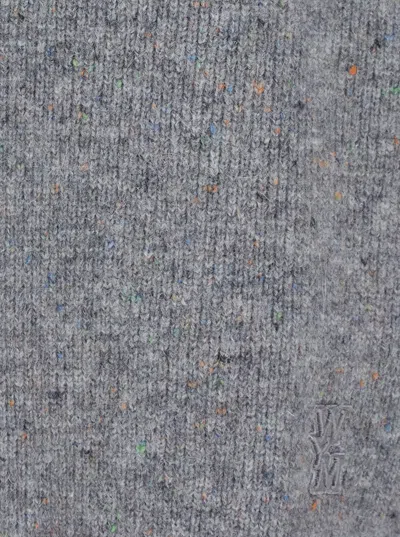 Wooyoungmi Grey Crewneck Cardigan With Logo Detail On The Rear In Wool Blend Man In Gray