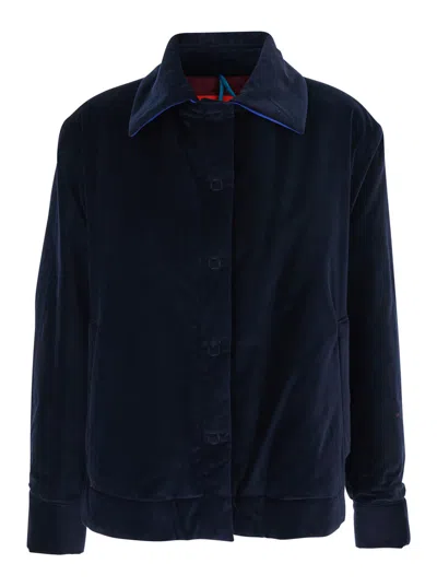 Merci Classic-collar Jacket In Blue