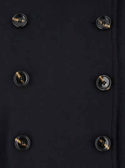 Merci Double-breasted Epaulettes Jacket In Blue