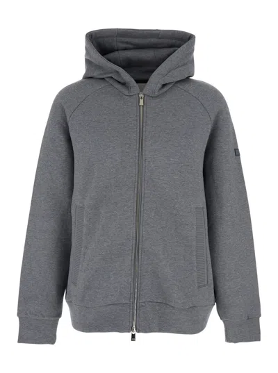 Tatras Baccaro Grey Sweatshirt With Hood And Logo Patch On The Sleeve In Cotton Man In Gray